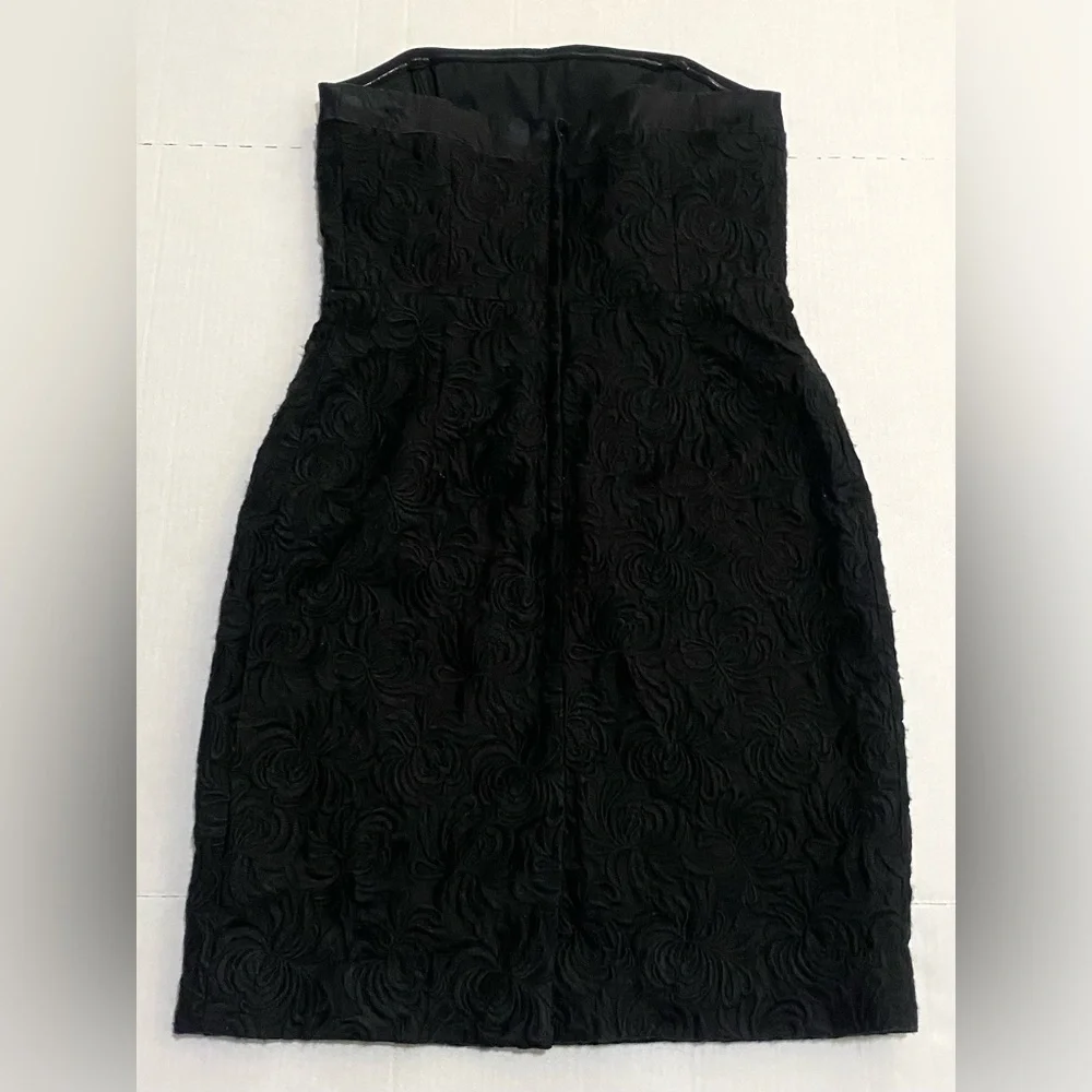Lilly Pulitzer Womens 2 Solid Black Bowen Floral Strapless  Dress Preppy Classic - Picture 3 of 16